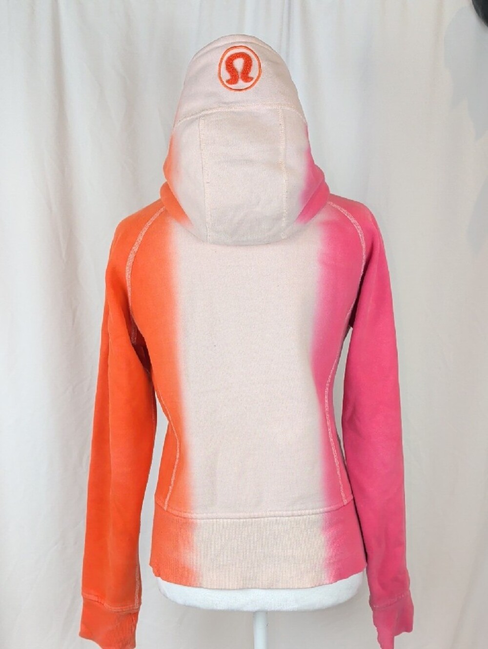 Lululemon Scuba Full Zip Hoodie Ombre Pink Orange Size 6